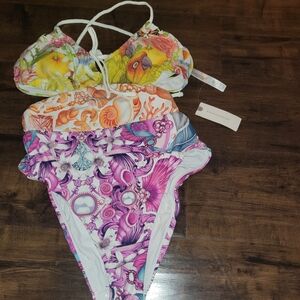 Anthropologie Multicolor Tropical One-Piece Swimsuit